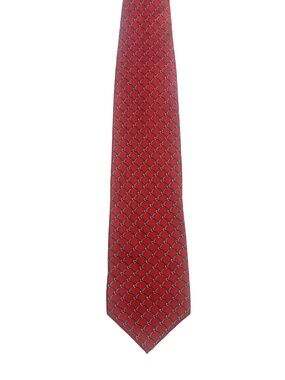 Gucci Red Blue Print Tie Silk Quiet Luxury Classic Preppy Equestrian Polo